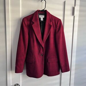 Pendleton Houndstooth Red and Black Blazer Sz 8